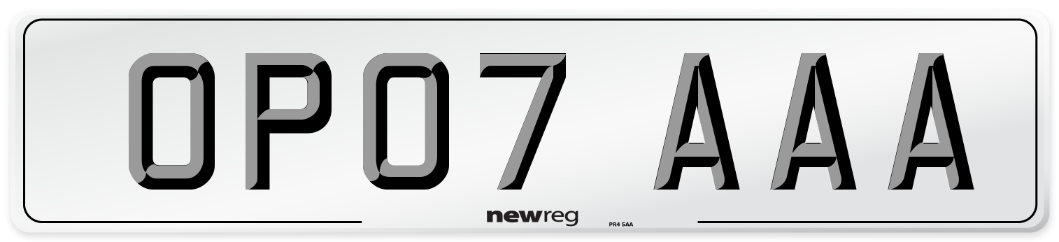 OP07 AAA Number Plate from New Reg